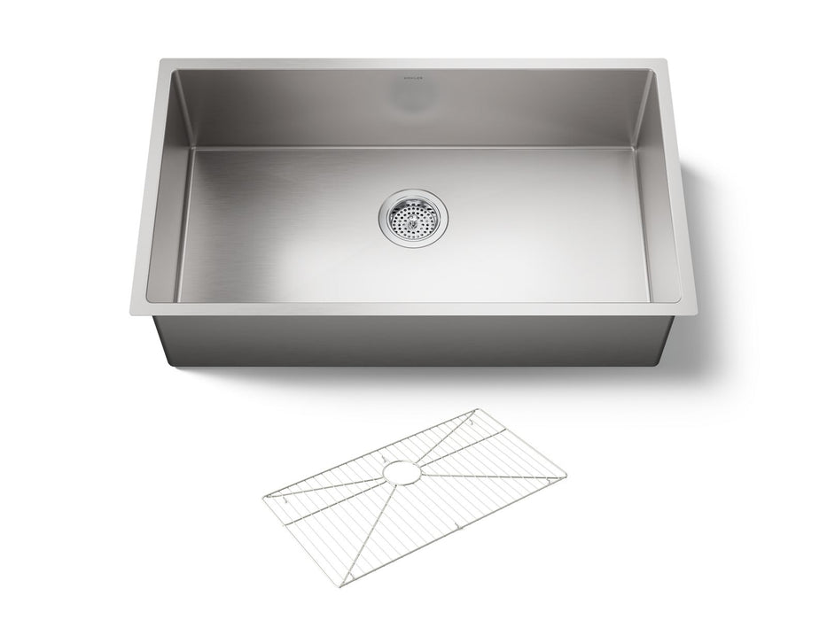 KOHLER K-5285 Strive 32" undermount single-bowl kitchen sink with accessories