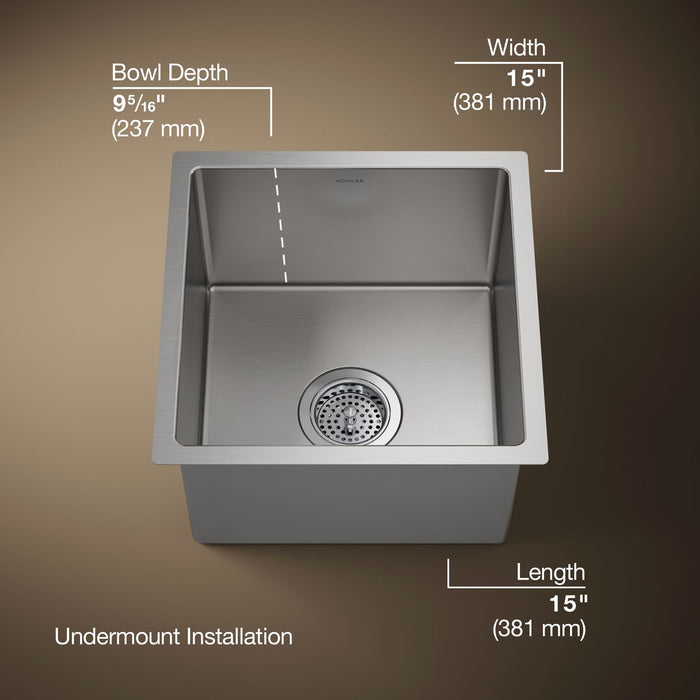 KOHLER K-5287 Strive 15" undermount bar sink