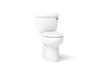 KOHLER K-5310-RA Cimarron Two-piece elongated toilet with skirted trapway, 1.28 gpf, white