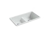 KOHLER K-5312 Iron/Tones Smart Divide 33" top-/undermount double-bowl kitchen sink, ice grey