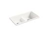 KOHLER K-5312 Iron/Tones Smart Divide 33" top-/undermount double-bowl kitchen sink, sea salt