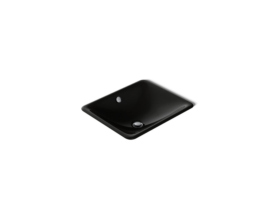 KOHLER K-5400 Iron Plains 18-1/2" rectangular drop-in/undermount bathroom sink, black black