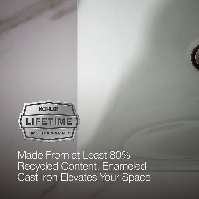 KOHLER Iron Plains 18-1/2" rectangular drop-in/undermount bathroom sink