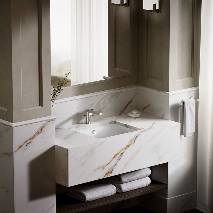 KOHLER K-5400 Iron Plains 18-1/2" rectangular drop-in/undermount bathroom sink, white - view 3