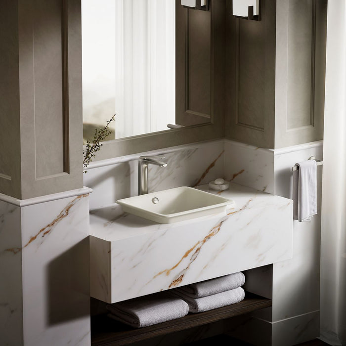 KOHLER K-5400-B Iron Plains 18-1/2" rectangular vessel bathroom sink, biscuit - view 4