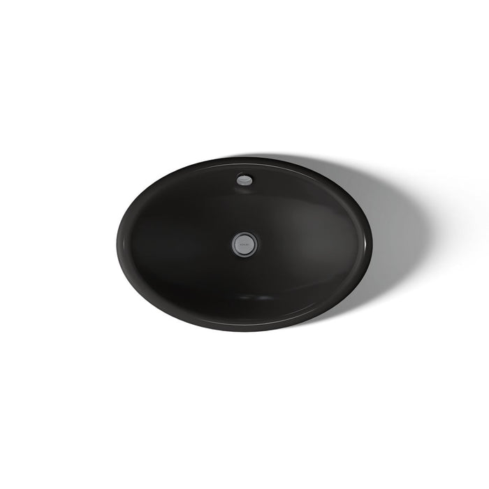 KOHLER K-5403-P5 Iron Plains 20-3/4" oval vessel bathroom sink, black black - view 3