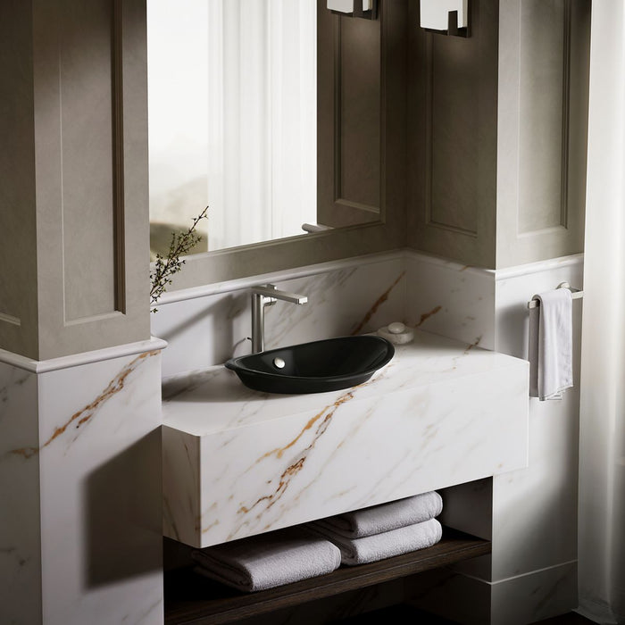 KOHLER K-5403-P5 Iron Plains 20-3/4" oval vessel bathroom sink, black black - view 5