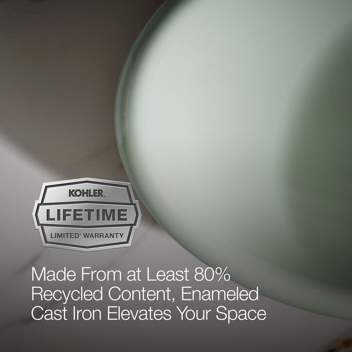 KOHLER K-5403-PAG Iron Plains 20-3/4" oval vessel bathroom sink