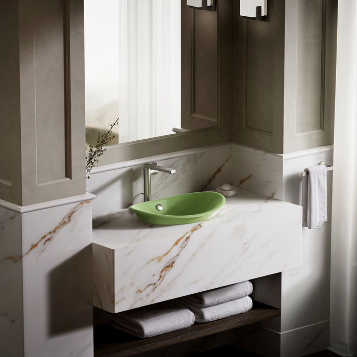 KOHLER K-5403-PFG Iron Plains 20-3/4" oval vessel bathroom sink