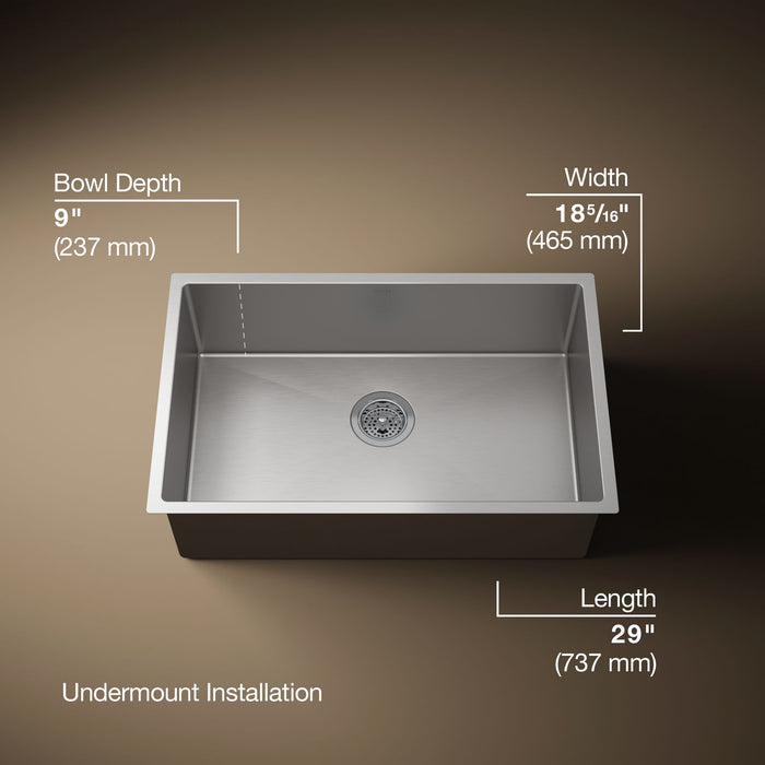 KOHLER K-5409 Strive 29" undermount single-bowl kitchen sink