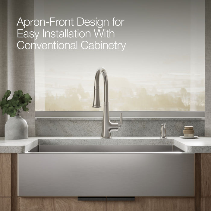 KOHLER K-5416 Strive Smart Divide 35-1/2" undermount double-bowl farmhouse kitchen sink