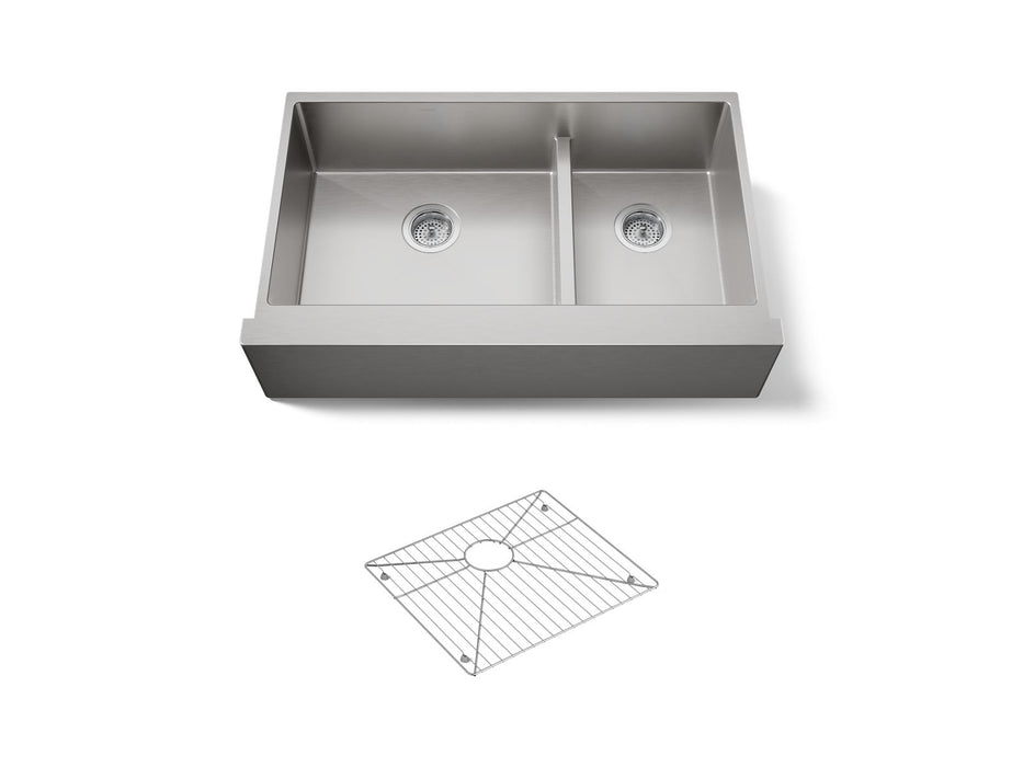 KOHLER K-5416 Strive Smart Divide 35-1/2" undermount double-bowl farmhouse kitchen sink