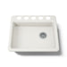 KOHLER K-5479-5U Riverby 25" undermount single-bowl kitchen sink, biscuit - view 5