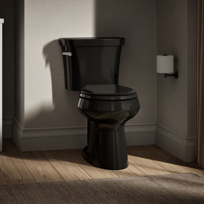 KOHLER K-5481 Highline Two-piece round-front toilet, 1.28 gpf - Black Black