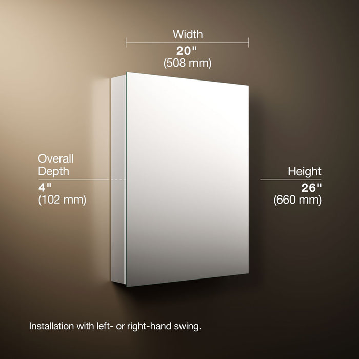 KOHLER K-55062 Embark Slim 20" x 26" rectangular medicine cabinet