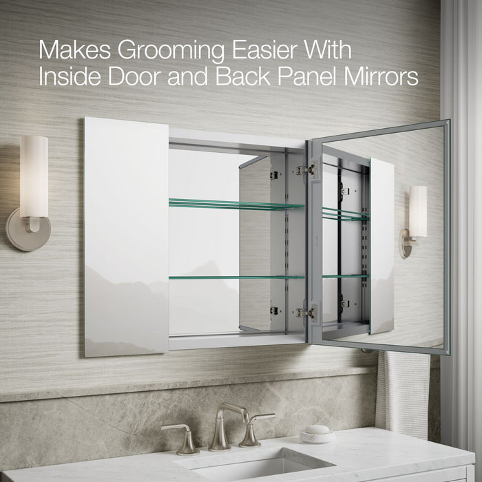 KOHLER K-56004 Embark Premium XL 30" x 26" rectangular two-door medicine cabinet