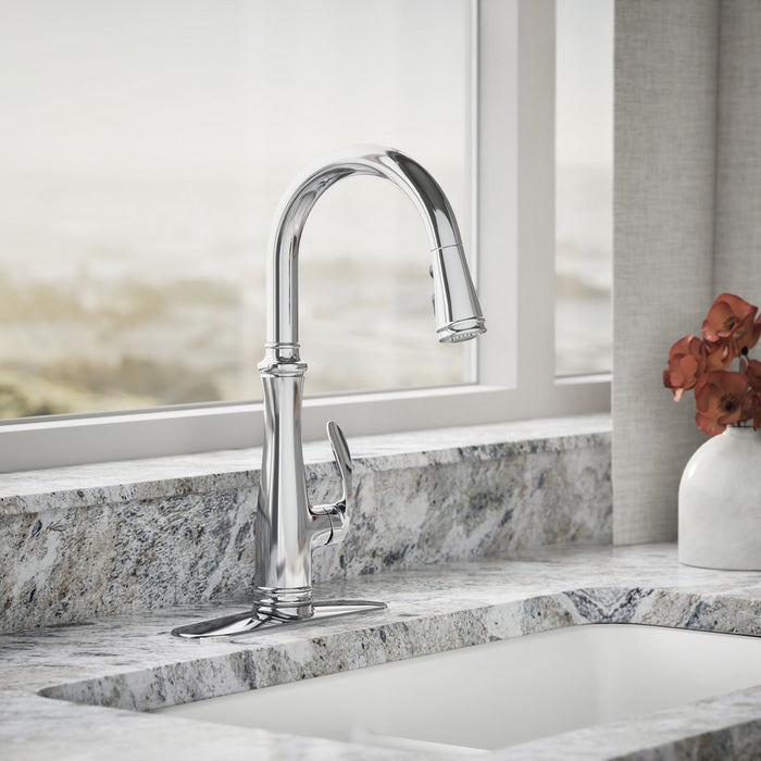 KOHLER Bellera Pull-down kitchen sink faucet with three-function sprayhead