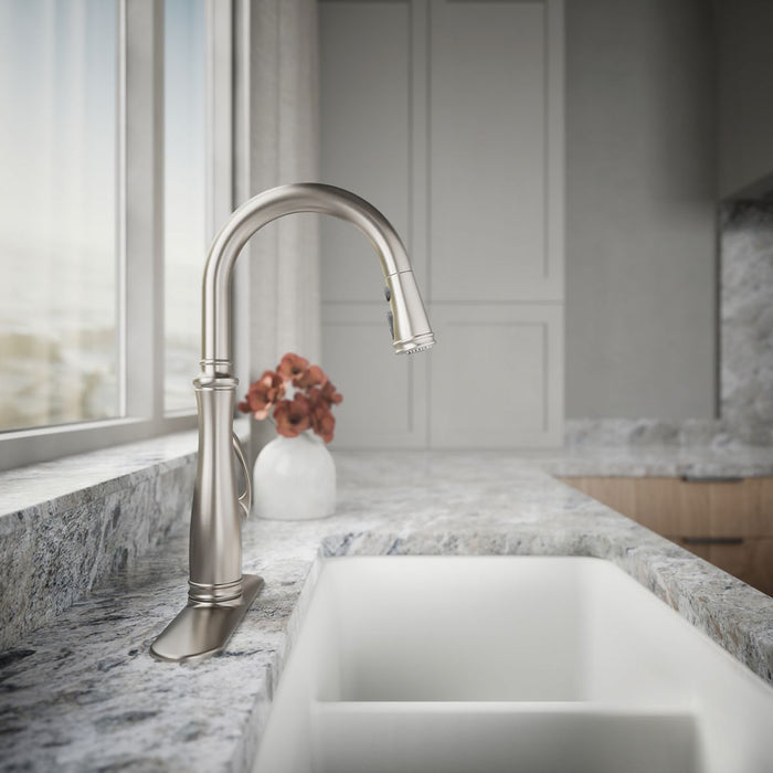KOHLER Bellera Pull-down kitchen sink faucet with three-function sprayhead