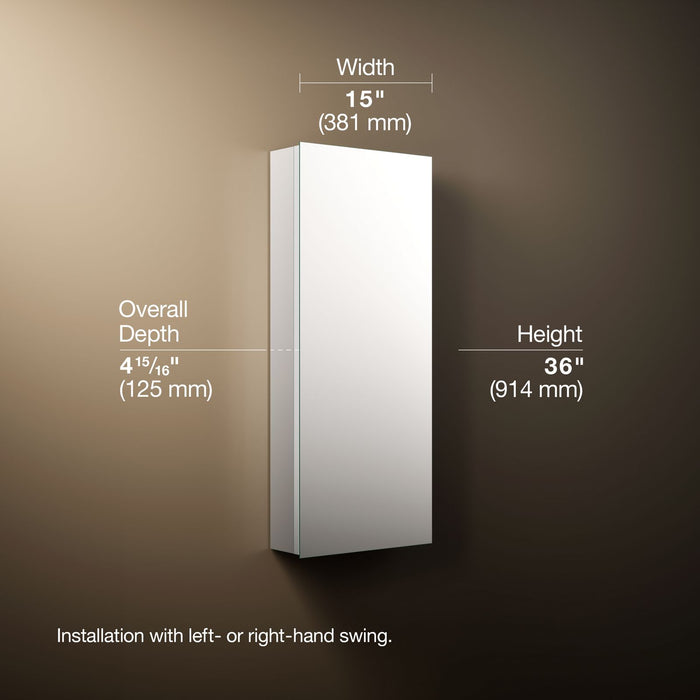 KOHLER K-56550 Embark Premium XL 15" x 36" rectangular medicine cabinet