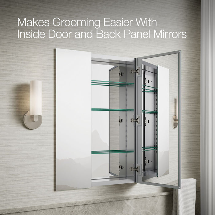 KOHLER K-56552 Embark Premium XL 25" x 36" rectangular two-door medicine cabinet