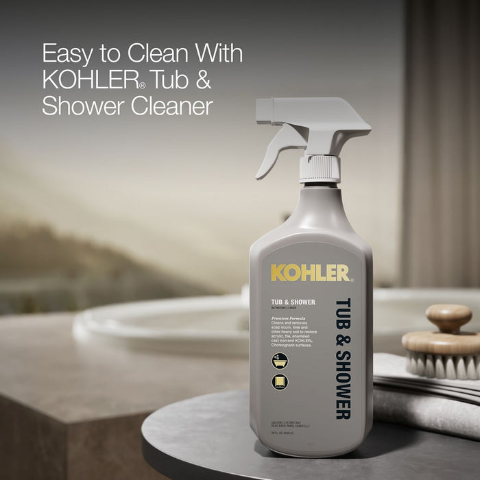 KOHLER K-5713-W1 Underscore 59-3/4" x 35-3/4" drop-in bath with Bask heated surface, biscuit - view 4