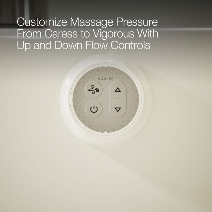 KOHLER K-5714-GHW Underscore 59-3/4" x 35-3/4" drop-in Heated BubbleMassage air bath with Bask heated surface, biscuit -...