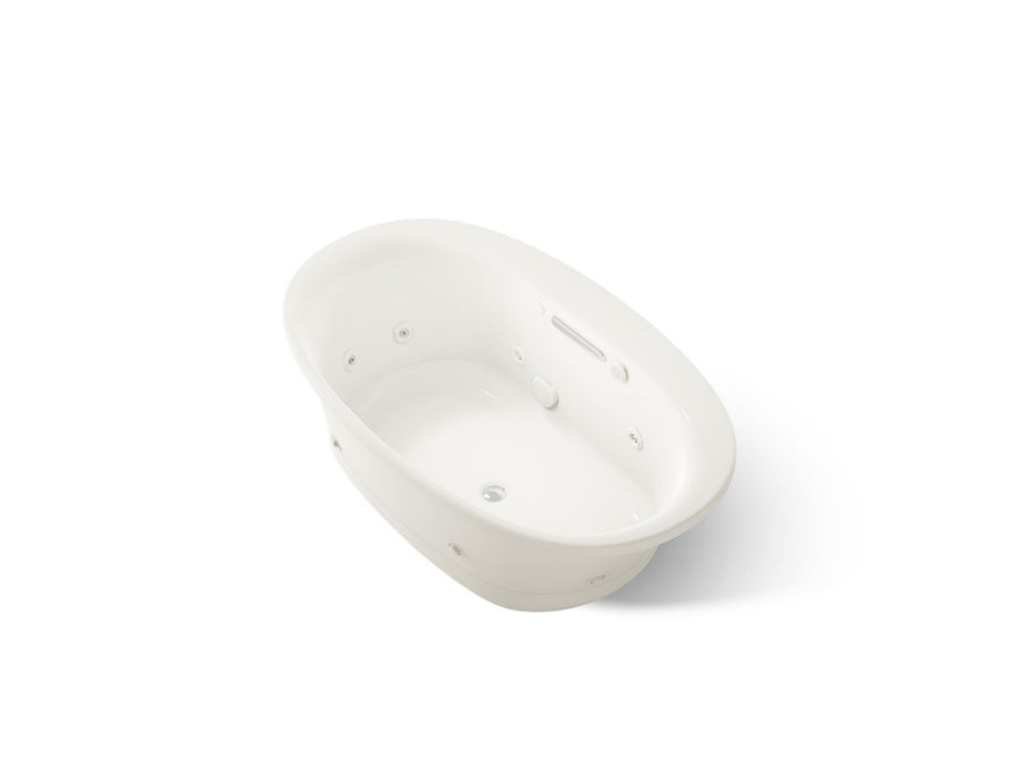 KOHLER K-5714-XHGH Underscore 59-3/4" x 35-3/4" drop-in Heated BubbleMassage air bath with whirlpool, biscuit