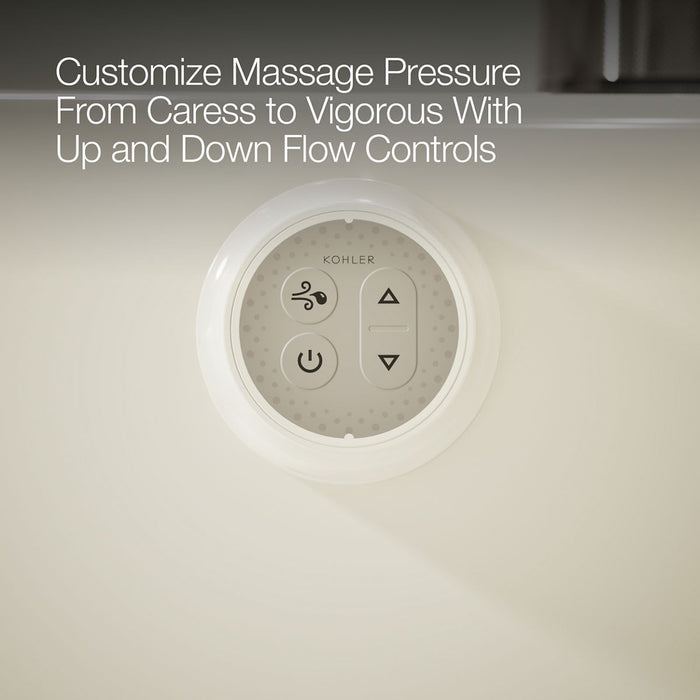 KOHLER K-5716-GHW Underscore 66" x 36" drop-in Heated BubbleMassage air bath with Bask heated surface, biscuit - view 5