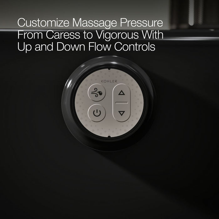 KOHLER K-5716-GHW Underscore 66" x 36" drop-in Heated BubbleMassage air bath with Bask heated surface, black black - view 5
