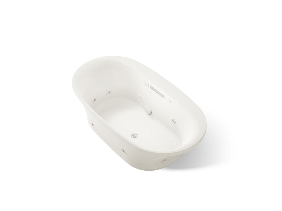 KOHLER K-5716-XHGH Underscore 65-1/2" x 35-3/4" drop-in Heated BubbleMassage air bath with whirlpool, biscuit