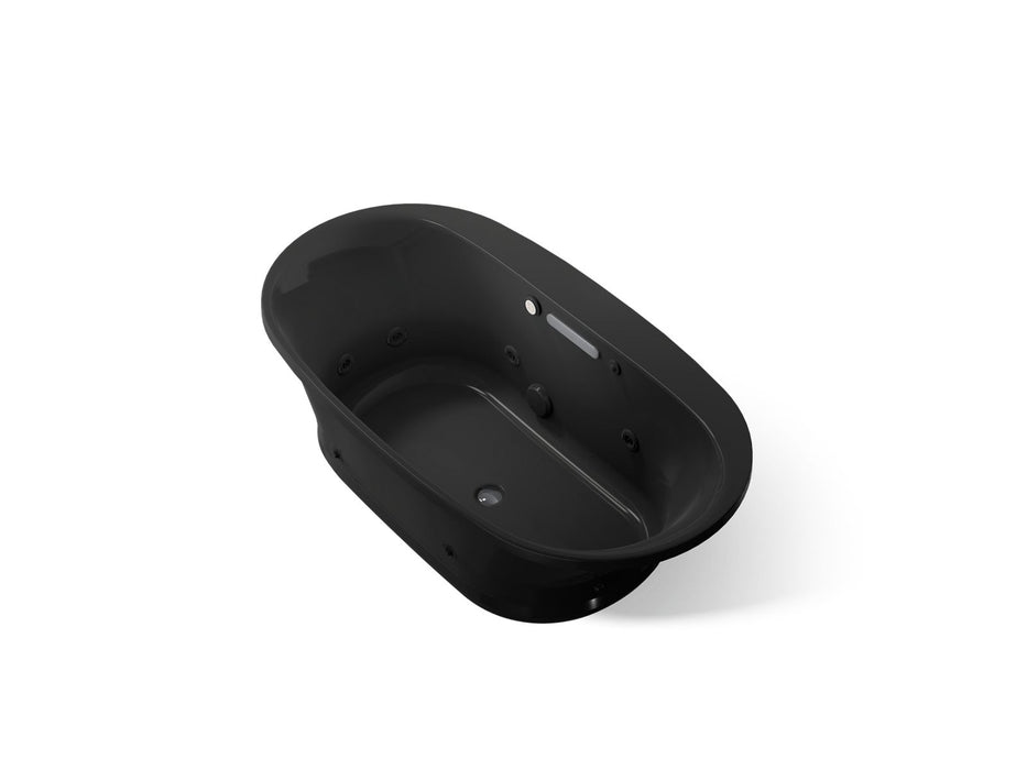 KOHLER K-5716-XHGH Underscore 65-1/2" x 35-3/4" drop-in Heated BubbleMassage air bath with whirlpool, black black