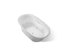 KOHLER K-5716-XHGH Underscore 65-1/2" x 35-3/4" drop-in Heated BubbleMassage air bath with whirlpool, ice grey