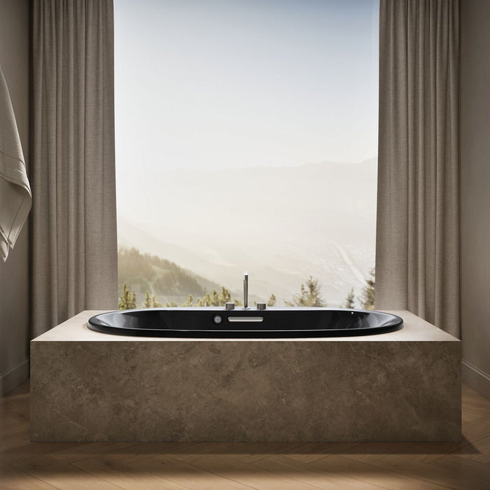 KOHLER K-5717-W1 Underscore 71-1/2" x 41-1/2" drop-in bath with Bask heated surface, black black - view 4