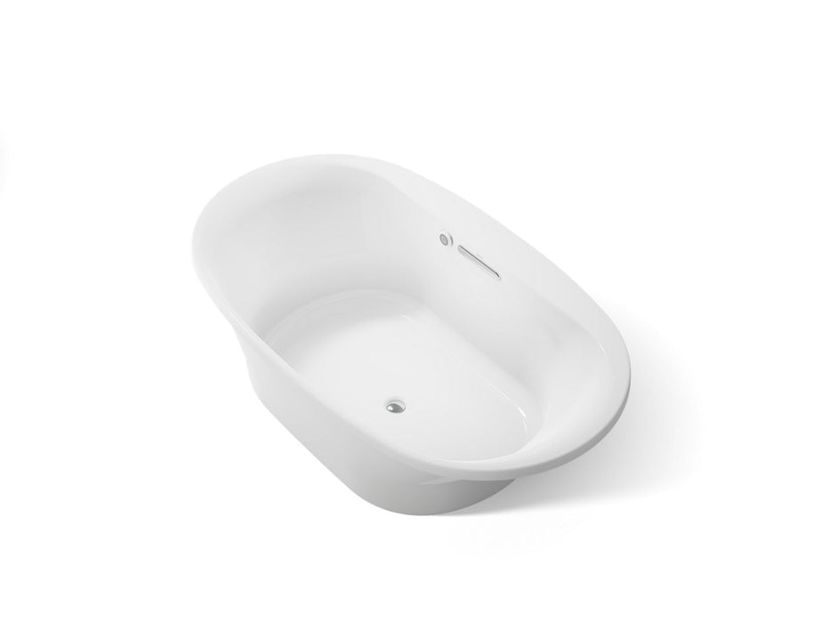 KOHLER K-5717-W1 Underscore 71-1/2" x 41-1/2" drop-in bath with Bask heated surface, white