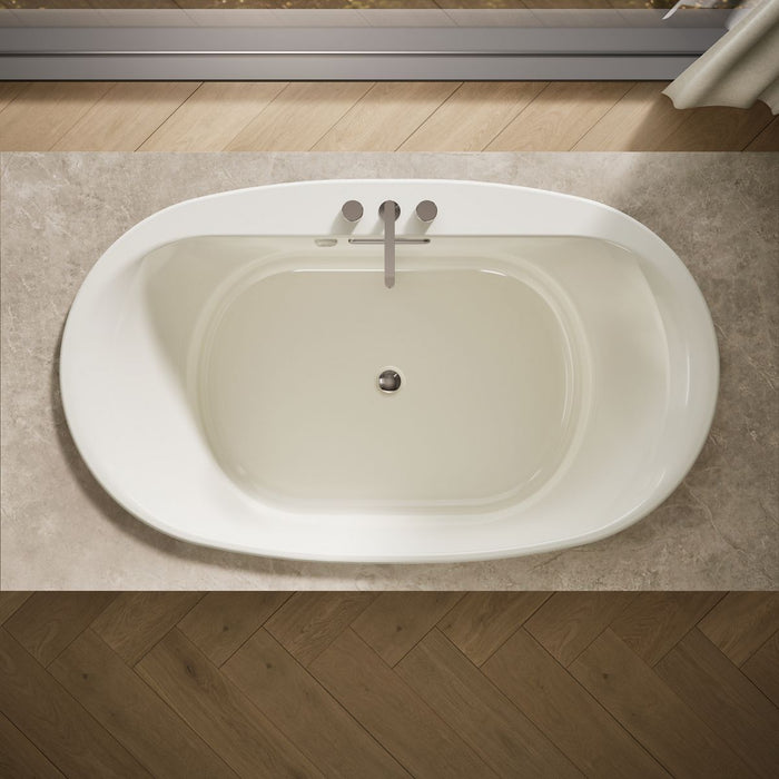 KOHLER K-5718-GHW Underscore 71-1/2" x 41-1/2" drop-in Heated BubbleMassage air bath with Bask heated surface, biscuit -...
