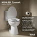 KOHLER K-57777-GCF Cymbal ReadyLatch Quiet-Close elongated toilet seat
