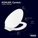 KOHLER K-57777-GCF Cymbal ReadyLatch Quiet-Close elongated toilet seat