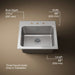 KOHLER K-5798-3 Ballad 25" top-mount single-bowl utility sink