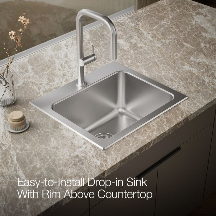 KOHLER K-5798-1 Ballad 25" top-mount single-bowl utility sink