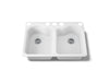 KOHLER K-5818-5U Hartland 33" undermount double-bowl kitchen sink