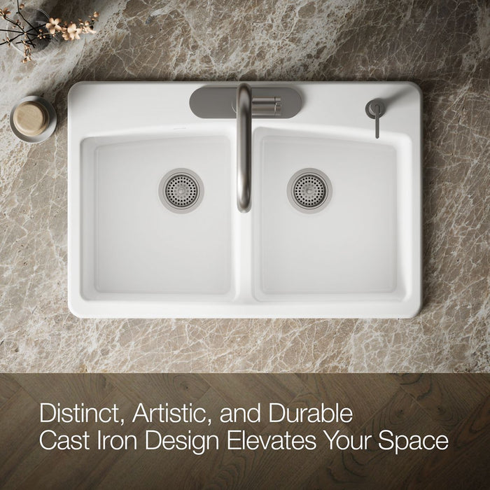 Kohler Brookfield 33" top-mount double-bowl kitchen sink