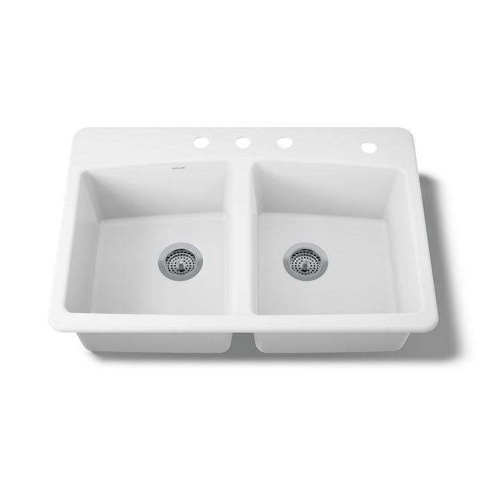 Kohler Brookfield 33" top-mount double-bowl kitchen sink