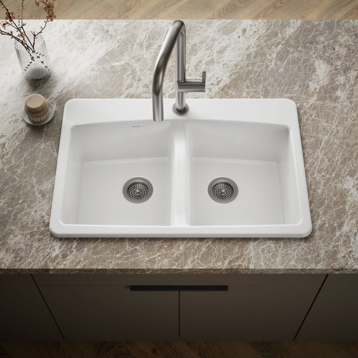 KOHLER K-5846-1 Brookfield 33" top-mount double-bowl kitchen sink