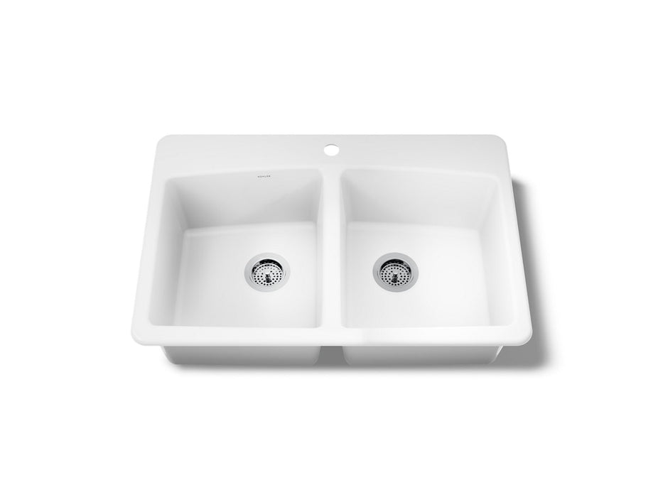 KOHLER K-5846-1 Brookfield 33" top-mount double-bowl kitchen sink