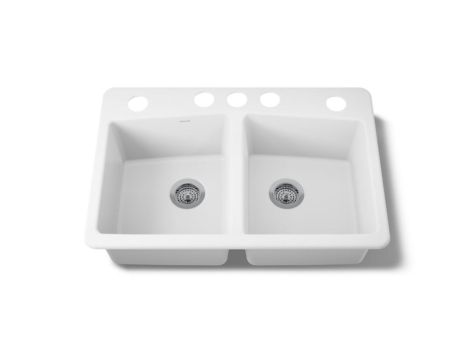 KOHLER K-5846-5U Brookfield 33" undermount double-bowl kitchen sink