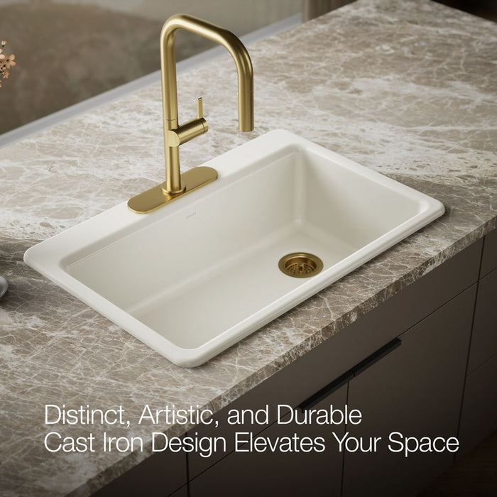 KOHLER K-5871-3A1 Riverby 33" top-mount single-bowl kitchen sink