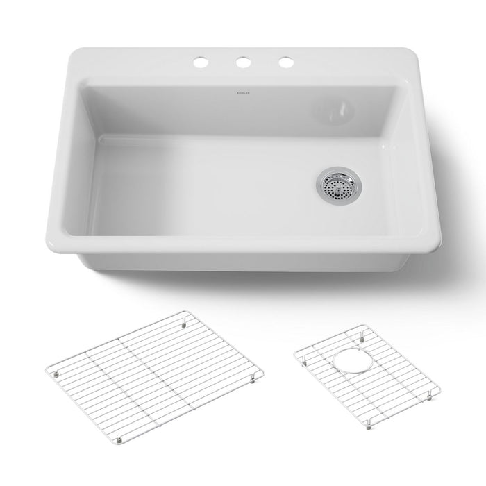 KOHLER K-5871-3A1 Riverby 33" top-mount single-bowl kitchen sink