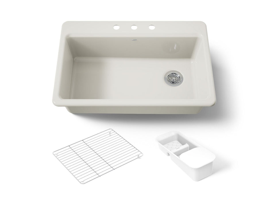 Kohler Riverby 33" top-mount single-bowl workstation kitchen sink