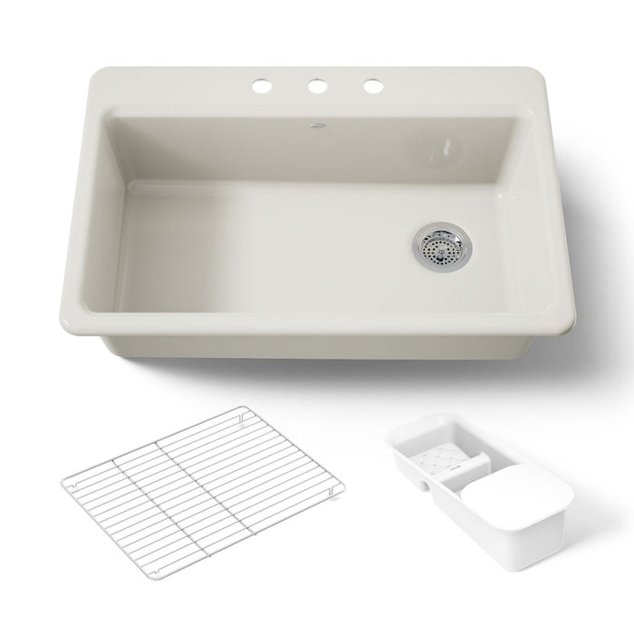 Kohler Riverby 33" top-mount single-bowl workstation kitchen sink