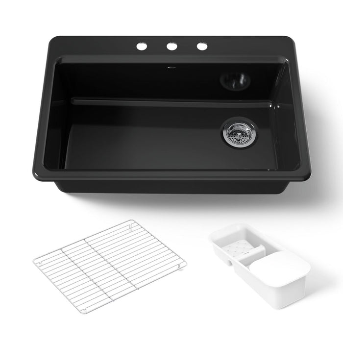 Kohler Riverby 33" top-mount single-bowl workstation kitchen sink